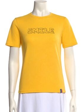 Kule Women's Yellow SMILE  Tee Size Medium